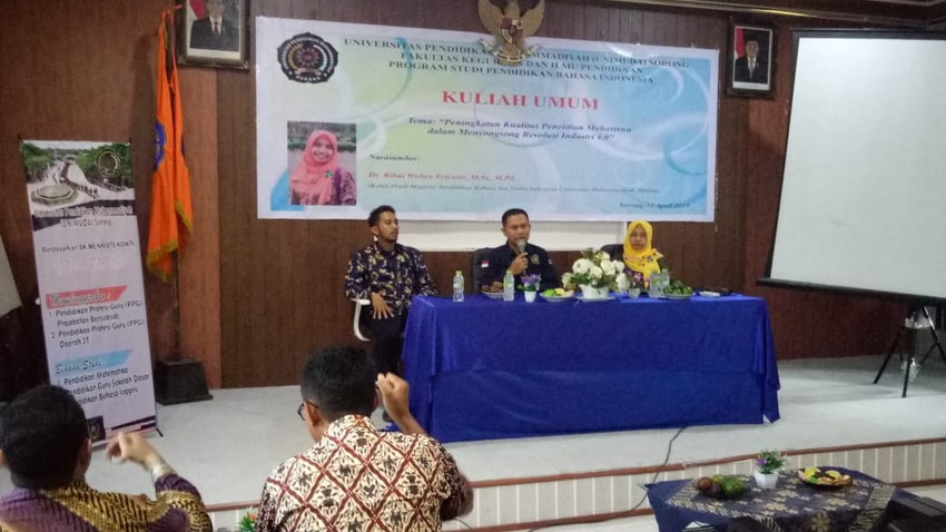 Pacu Bidang Riset, Prodi Pendidikan Bahasa Indonesia FKIP UNIMUDA Gelar Kuliah Umum