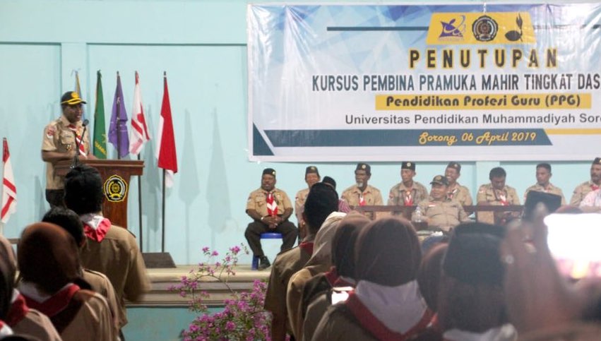 Wagub Papua Barat Resmi Menutup KMD Pramuka PPG Prajab UNIMUDA Sorong