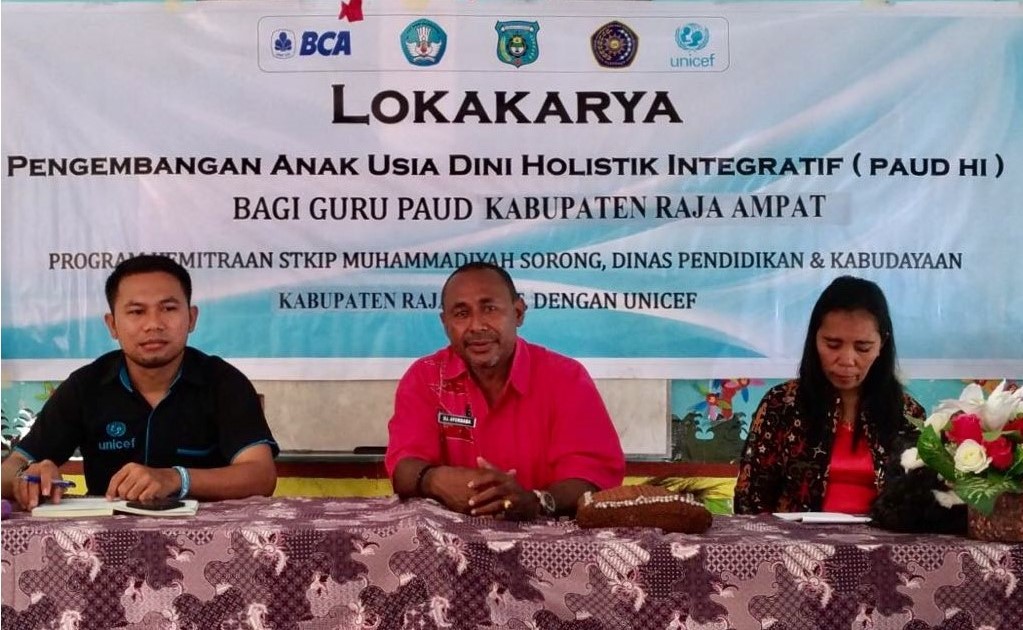 STKIP Muhammadiyah Sorong – Unicef Kibarkan Bendera PAUD-HI di Raja Ampat